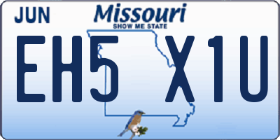 MO license plate EH5X1U