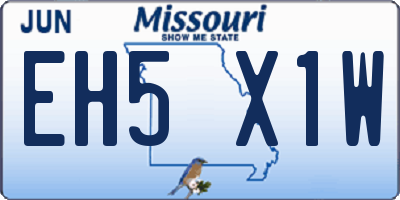 MO license plate EH5X1W