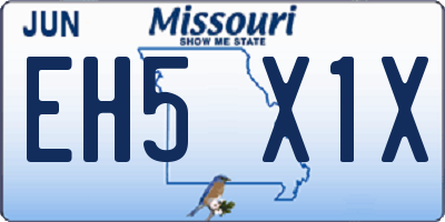 MO license plate EH5X1X