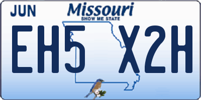 MO license plate EH5X2H