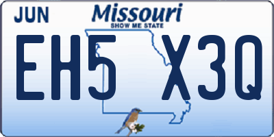 MO license plate EH5X3Q