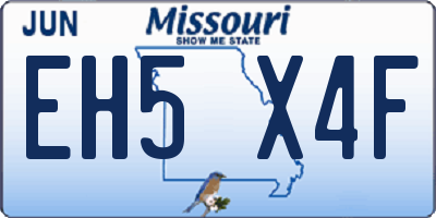 MO license plate EH5X4F