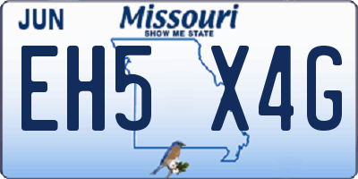 MO license plate EH5X4G