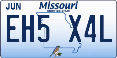 MO license plate EH5X4L