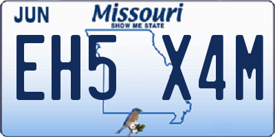 MO license plate EH5X4M
