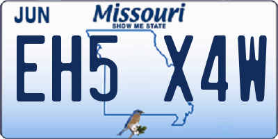 MO license plate EH5X4W