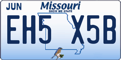 MO license plate EH5X5B