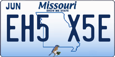 MO license plate EH5X5E