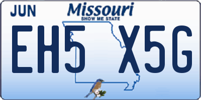 MO license plate EH5X5G