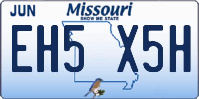 MO license plate EH5X5H