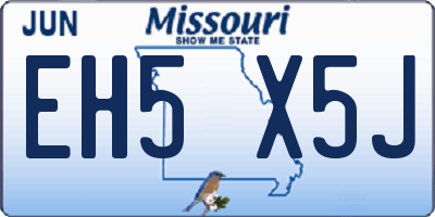 MO license plate EH5X5J