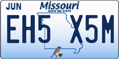 MO license plate EH5X5M