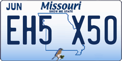 MO license plate EH5X5O