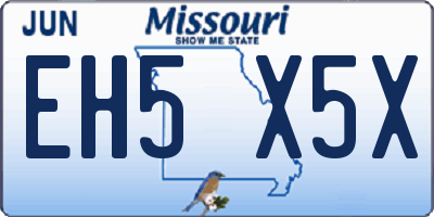 MO license plate EH5X5X