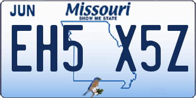 MO license plate EH5X5Z