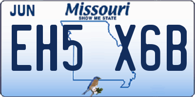 MO license plate EH5X6B