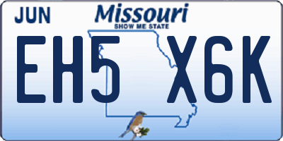 MO license plate EH5X6K