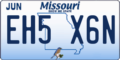 MO license plate EH5X6N