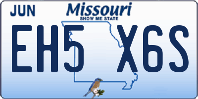 MO license plate EH5X6S