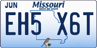 MO license plate EH5X6T