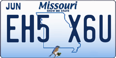 MO license plate EH5X6U