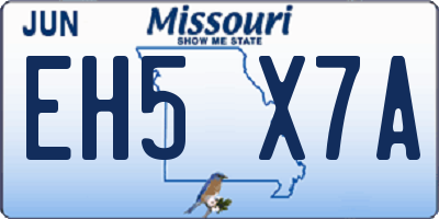 MO license plate EH5X7A