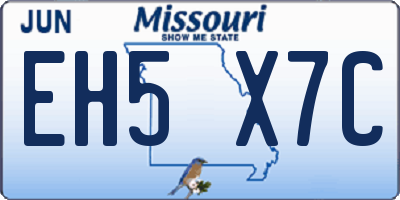 MO license plate EH5X7C