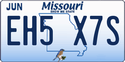 MO license plate EH5X7S