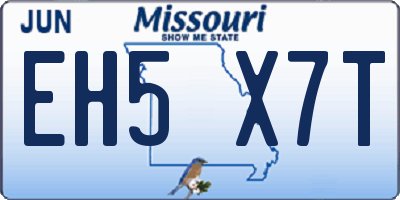 MO license plate EH5X7T
