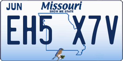 MO license plate EH5X7V
