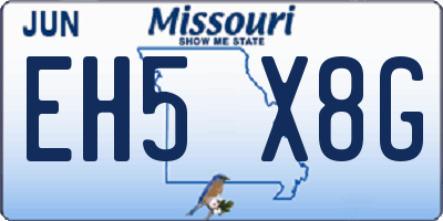 MO license plate EH5X8G