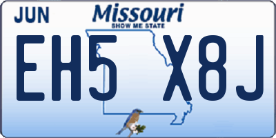 MO license plate EH5X8J