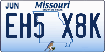 MO license plate EH5X8K