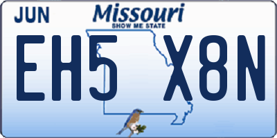 MO license plate EH5X8N