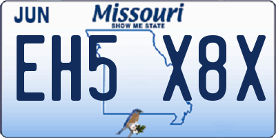 MO license plate EH5X8X