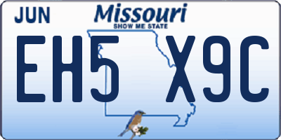MO license plate EH5X9C
