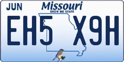 MO license plate EH5X9H