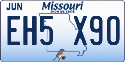 MO license plate EH5X9O