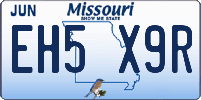 MO license plate EH5X9R