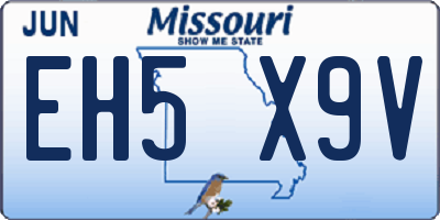MO license plate EH5X9V