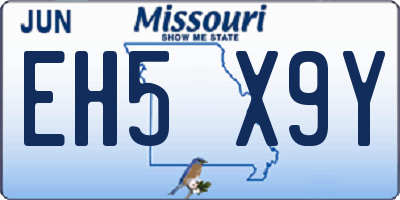 MO license plate EH5X9Y