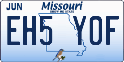 MO license plate EH5Y0F
