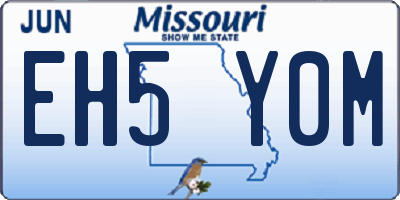 MO license plate EH5Y0M