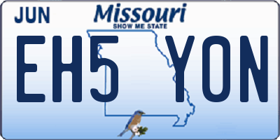 MO license plate EH5Y0N