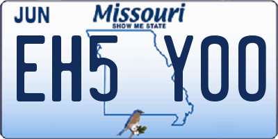 MO license plate EH5Y0O