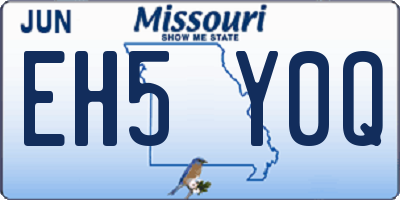 MO license plate EH5Y0Q
