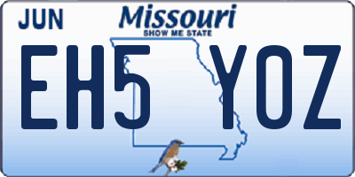 MO license plate EH5Y0Z