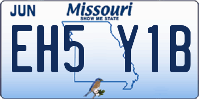 MO license plate EH5Y1B
