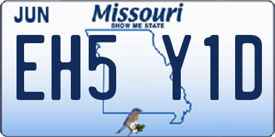 MO license plate EH5Y1D