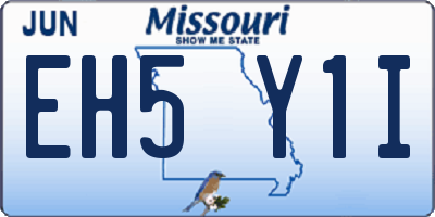MO license plate EH5Y1I